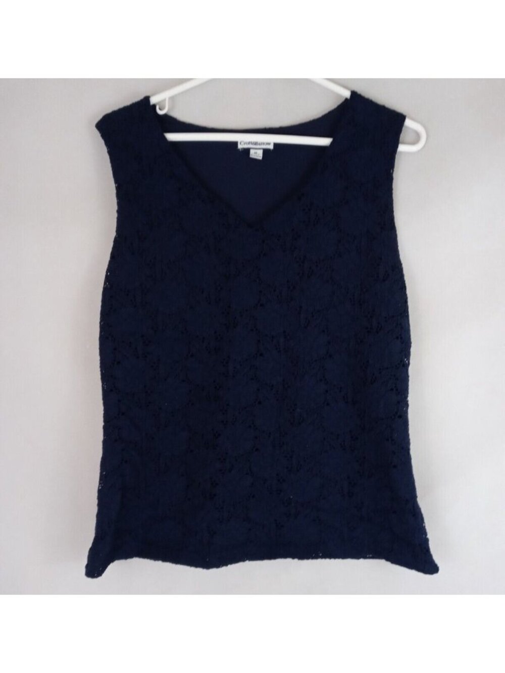 Croft & Barrow Women's Lined Lace Floral Sleeveless Blouse Size Medium